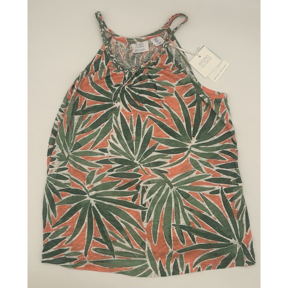 Sigrid Olsen Summer Top Linen/Lyocell Size M NWT